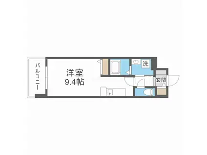 MELDIA CREST NAMBA SOL TERRACE(1K/10階)の間取り写真