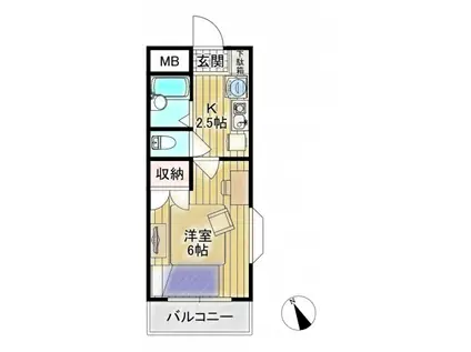 メゾンドブランシュ(1K/1階)の間取り写真