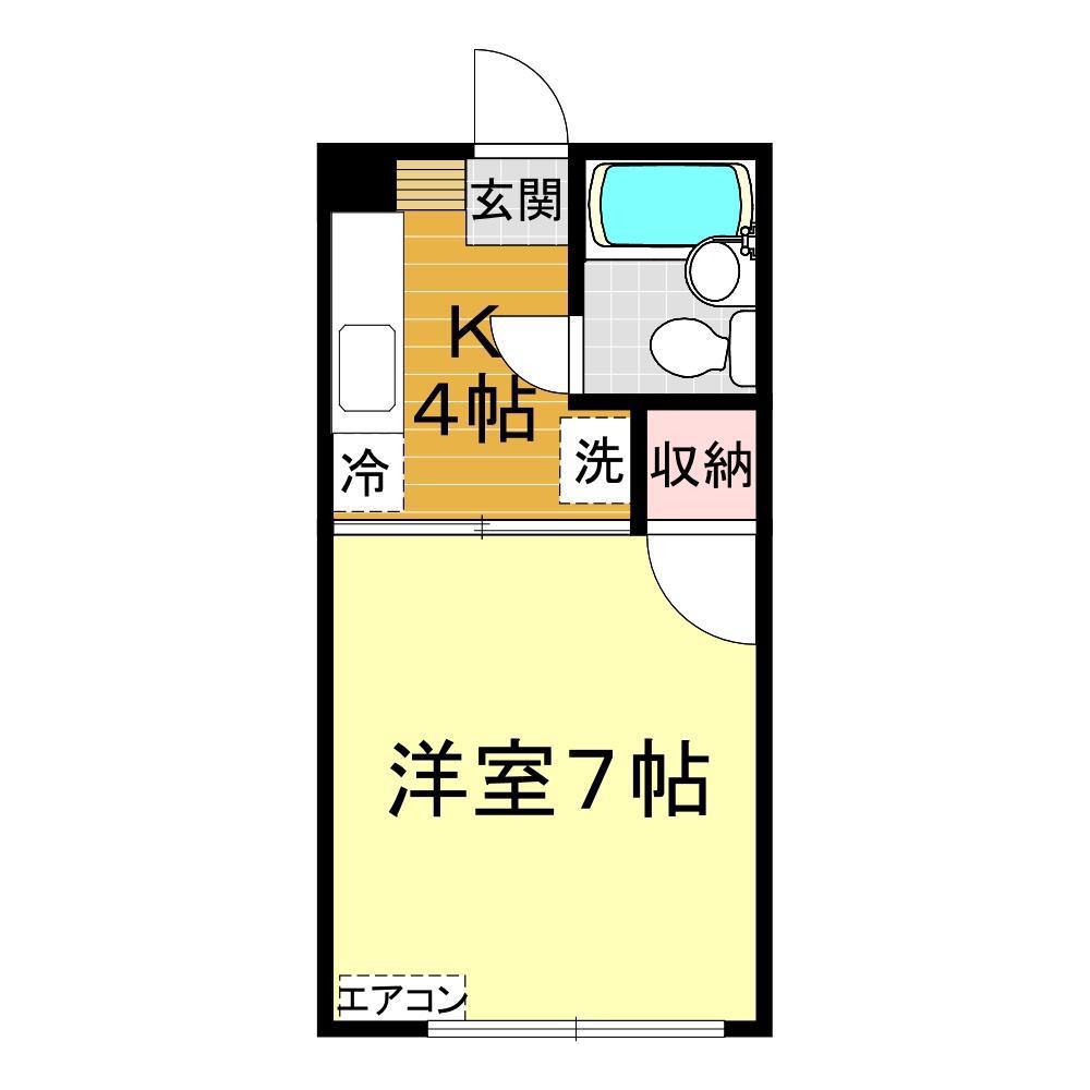 ハイツ新下関(1K/3階)の間取り写真