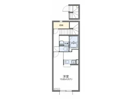 レオネクストマローン弐番館(1K/2階)の間取り写真