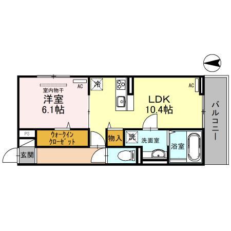 エミネンシア御崎公園(1LDK/2階)の間取り写真