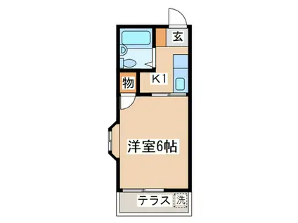 ホワイトハイツ(1K/2階)の間取り写真