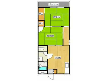 第3今田ビル(2DK/5階)の間取り写真