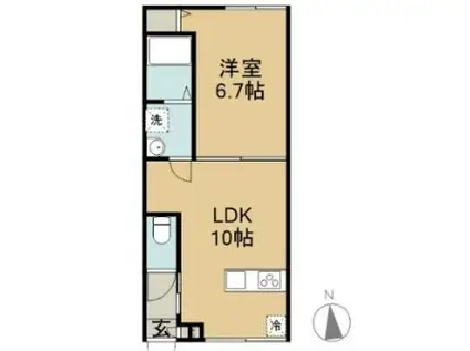 UNO PALLAZO(1LDK/3階)の間取り写真