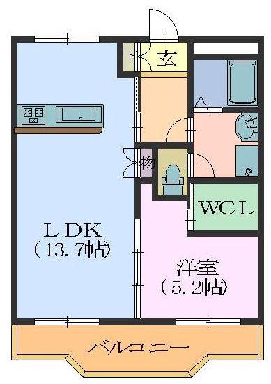 J・S香久山(1LDK/3階)の間取り写真