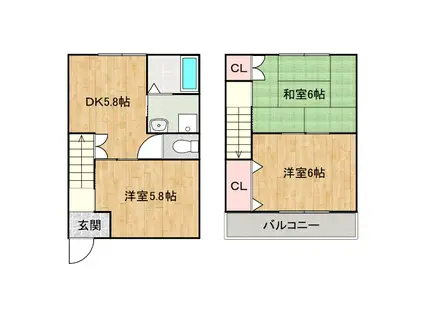 リバーケープI(3DK/1階)の間取り写真