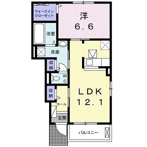 ルミエル(1LDK/1階)の間取り写真