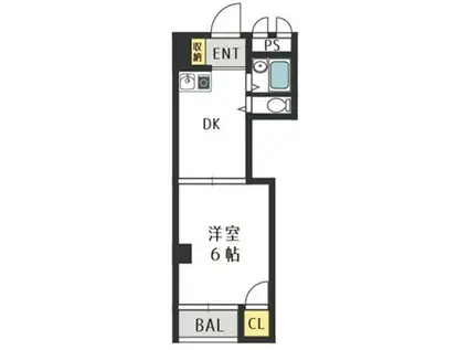 マンション常盤(1DK/1階)の間取り写真