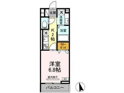 D-ROOM PREMIUM多磨霊園駅(1K/3階)の間取り写真