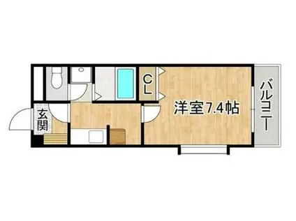 メゾン・ド・アブリール(1K/2階)の間取り写真