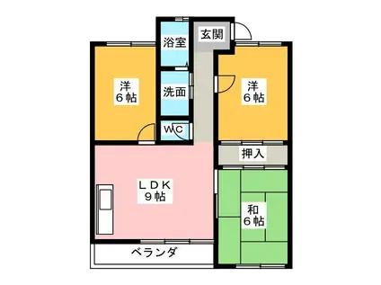 クレールホズミ(3LDK/3階)の間取り写真