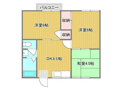 メゾンL(3DK/1階)の間取り写真