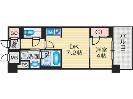 REFISIA箕面船場(1DK/5階)の間取り写真