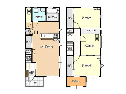 ピサリ豊田(3LDK/1階)の間取り写真
