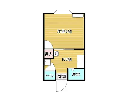 ボーヌングすがはら(1K/2階)の間取り写真