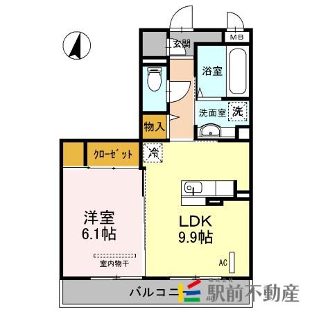 プリュス(1LDK/2階)の間取り写真