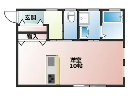 ウエスト明石(ワンルーム/1階)の間取り写真