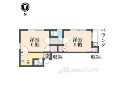 ODA伊加賀寿町BLD(2K/4階)の間取り写真