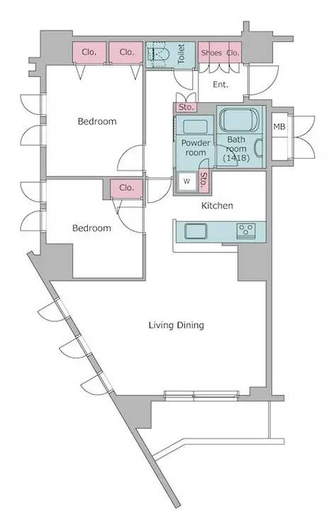 レジディアタワー中目黒 3階階 間取り