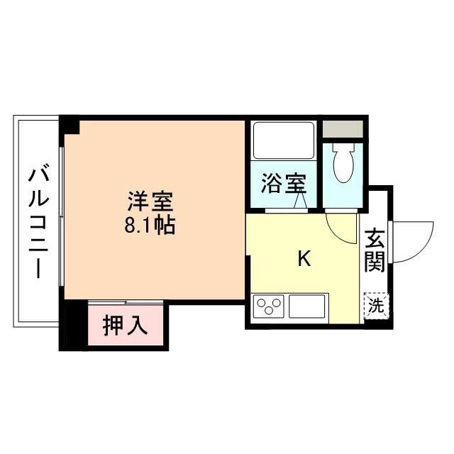 サークルパレス布瀬(1K/2階)の間取り写真