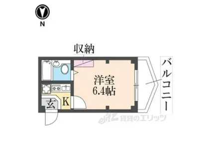 スコッチテリア三条(ワンルーム/2階)の間取り写真