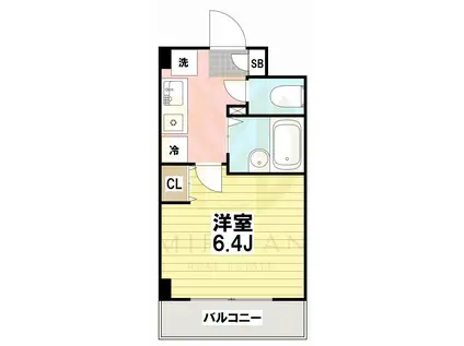 ミリアビタNO5(1K/6階)の間取り写真