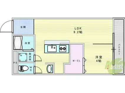 ニュー大阪ハイツ(1LDK/5階)の間取り写真
