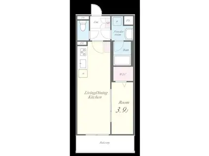 アイナ ルアナ ウル(1LDK/3階)の間取り写真