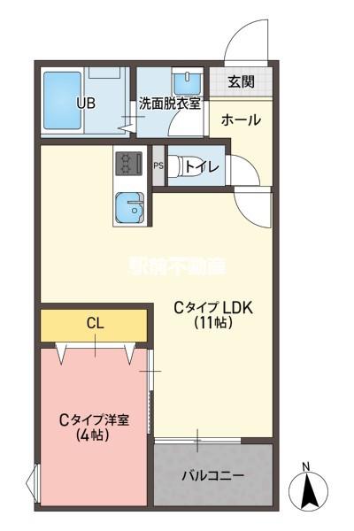 KT TERRACE稲吉(1LDK/2階)の間取り写真
