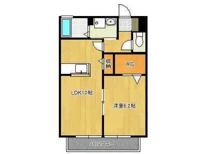 ニューポート北柏(1LDK/1階)の間取り写真