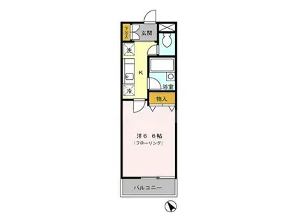 グランシャリオ(1K/3階)の間取り写真