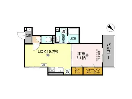 GRAMM桂北滝川C棟(1LDK/2階)の間取り写真