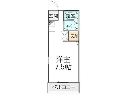 コーポラス 久米(ワンルーム/1階)の間取り写真