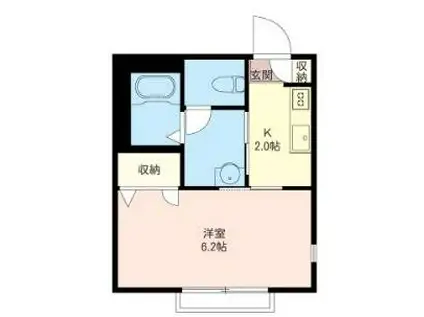 ＪＲ総武線 吉祥寺駅 徒歩11分 2階建 築17年(1K/1階)の間取り写真
