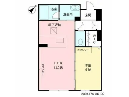 シャーメゾン九品寺プレミアム(1LDK/1階)の間取り写真