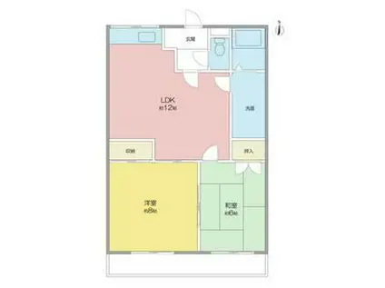 ボンアーデル壱番館(2LDK/4階)の間取り写真