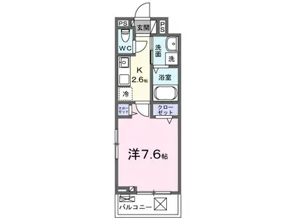 ヒカルサ堺市文珠橋通II(1K/3階)の間取り写真