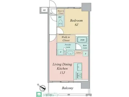 グランカーサ曳舟(1LDK/7階)の間取り写真