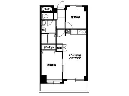 アンソレイエ小竹(2LDK/6階)の間取り写真