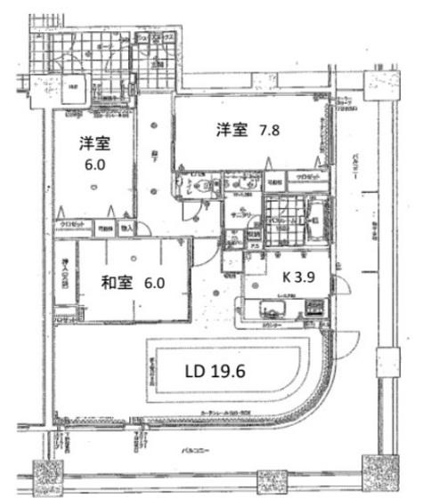アルファステイツ桃太郎大通(3LDK/4階)の間取り写真