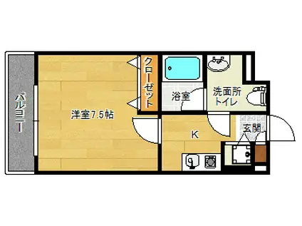 FOREVER HILL VII(1K/1階)の間取り写真