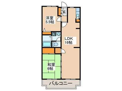 パークサイド鷺沼(2LDK/4階)の間取り写真