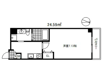 ケーティージーレジデンス芦屋西(1K/2階)の間取り写真
