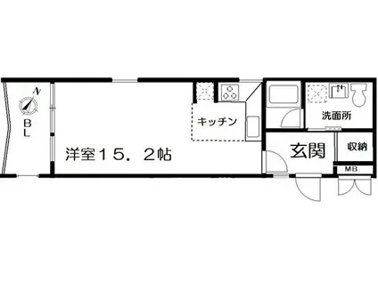 OBLIK(ワンルーム/2階)の間取り写真