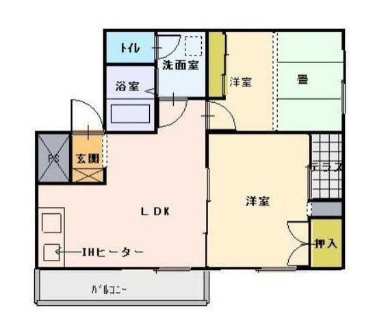 ＪＲ福塩線 備後本庄駅 徒歩12分 3階建 築23年(2LDK/3階)の間取り写真
