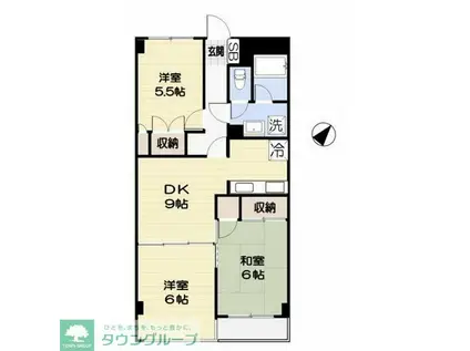 TSハイム市川(3DK/1階)の間取り写真