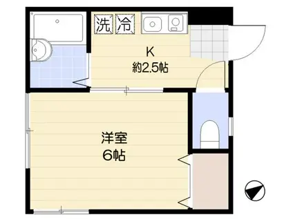 サンヒルズ駒込(1K/2階)の間取り写真