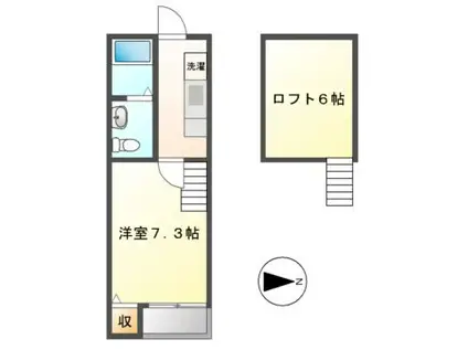 ロフト7本陣(1K/1階)の間取り写真
