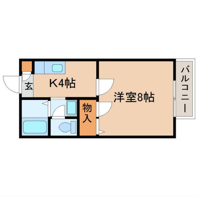 ソレアード(1K/2階)の間取り写真