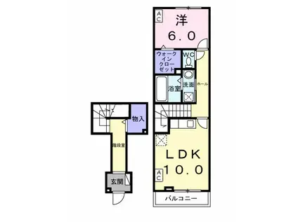 コントレイル(1LDK/2階)の間取り写真